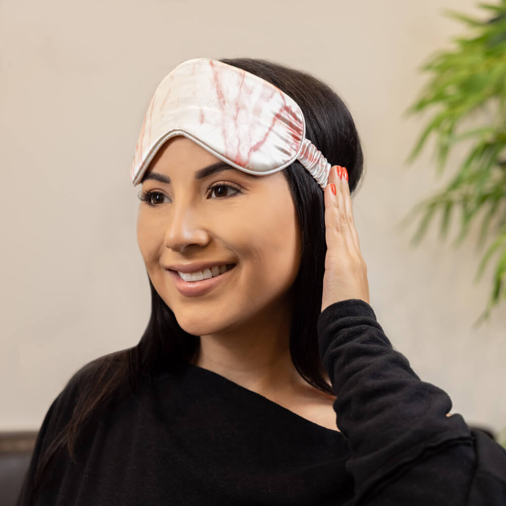 Rose White Marble Mulberry Silk Sleep Mask – Blissy